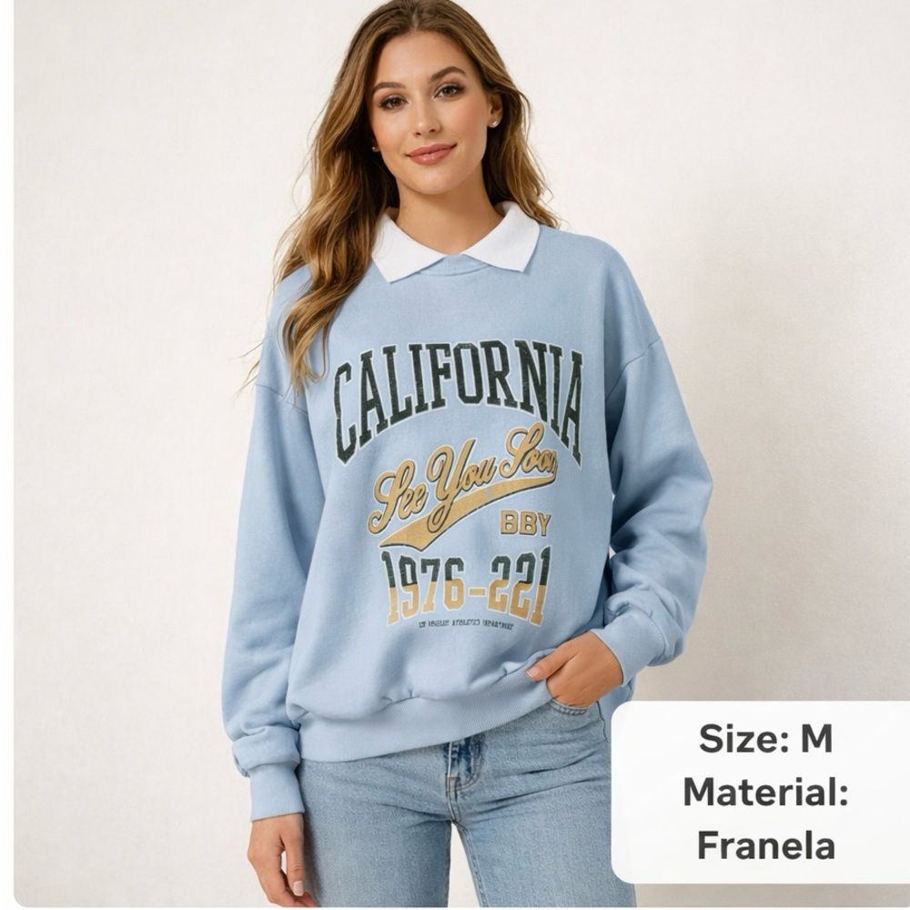California Graphic Sweatshirt – Size M – Soft Flannel Feel